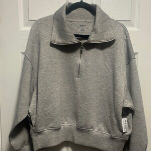 Old Navy ~ Active Bounce Crop Fleece 1/4 Zip ~ Heather Gray ~ XL ~ NWT’s